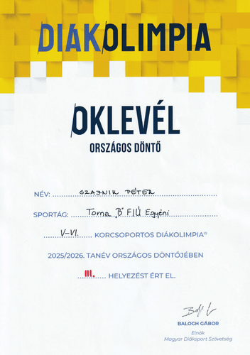 3. hely Szajnik Péter torna DOOD.png